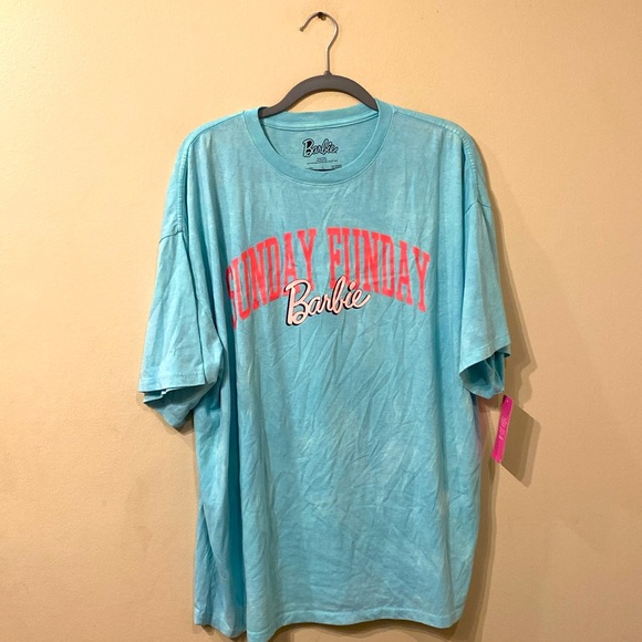 Unisex Aqua Barbie Sunday Funday Short Sleeve Crew Neck T-Shirt sz L New NWT - Picture 2 of 8